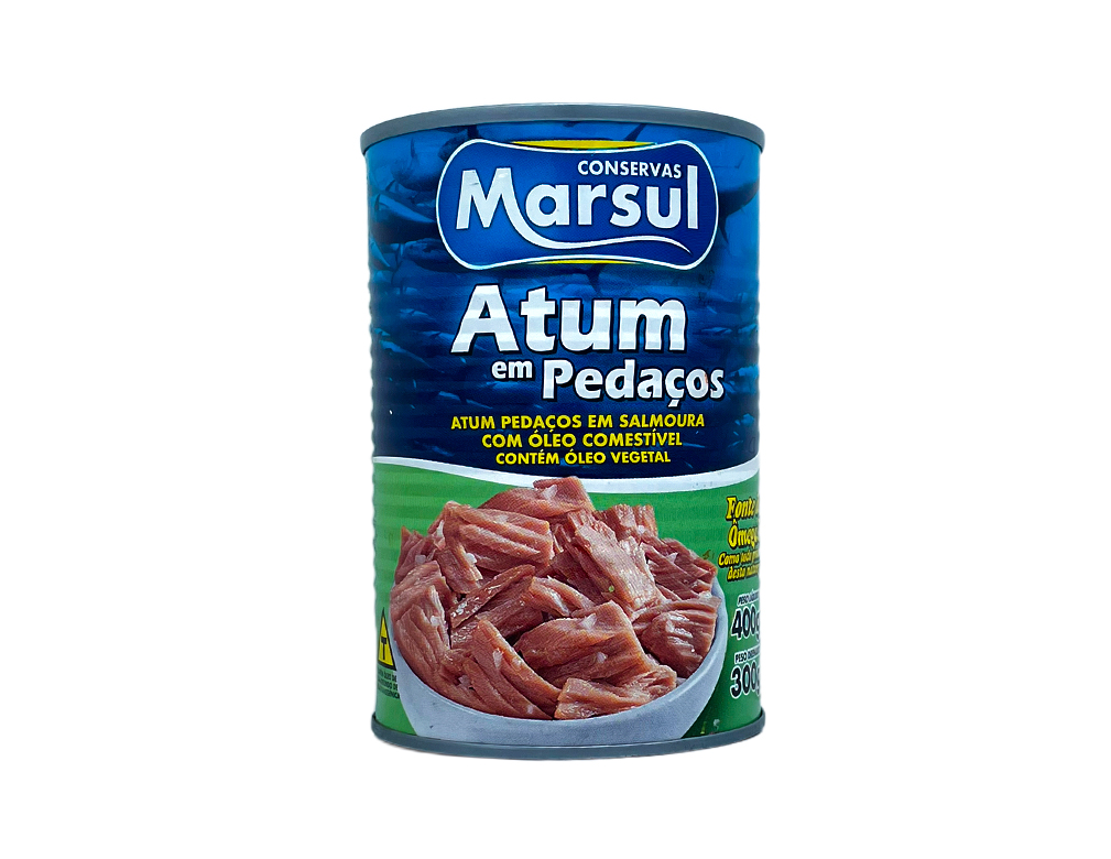 ATUM PEDAÇOS EM ÓLEO MARSUL 400 G (CX 24 LT)
